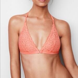 Large Victoria's Secret Pink Floral Lace Bralette